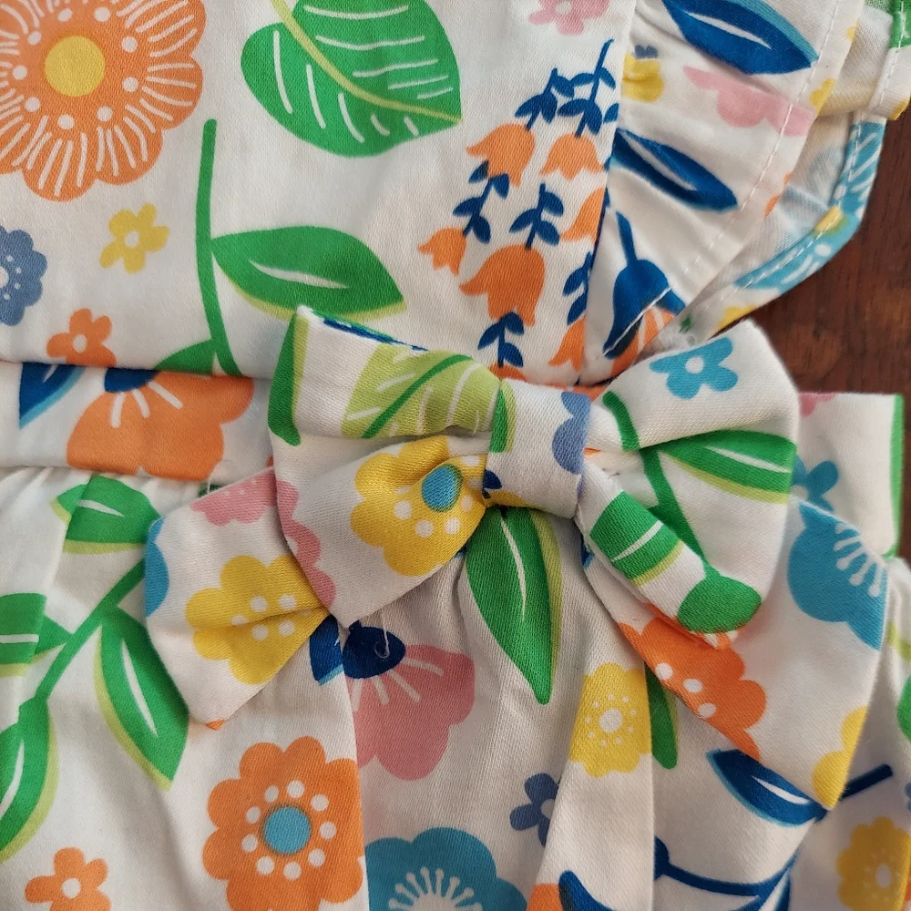 🎁10/$25 -Good Lad romper,  3 months,  girly, floral with ruffles